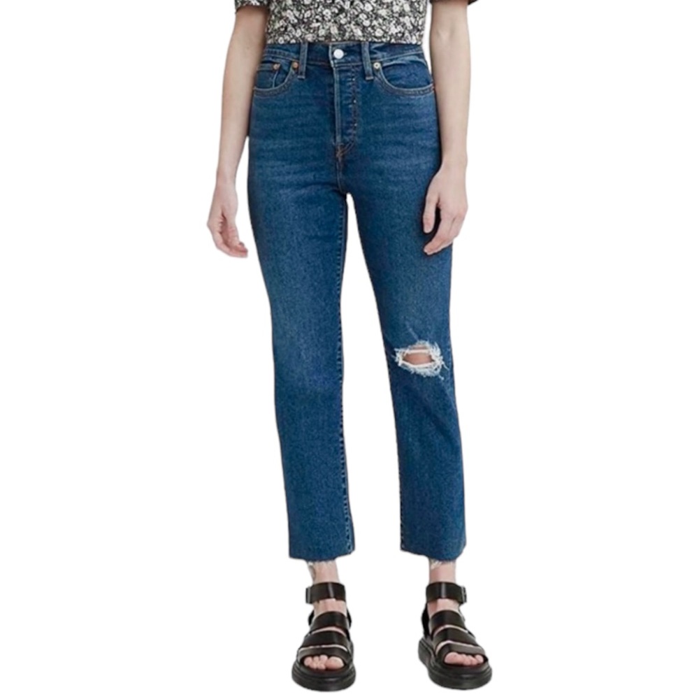 NWOT LEVI'S Wedgie‎ Straight Leg Jeans Raw Hem. Size 25